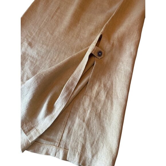 Dare to Dress Mustard Sleeveless Linen Midi Dress Size 7 - Picture 4 of 6
